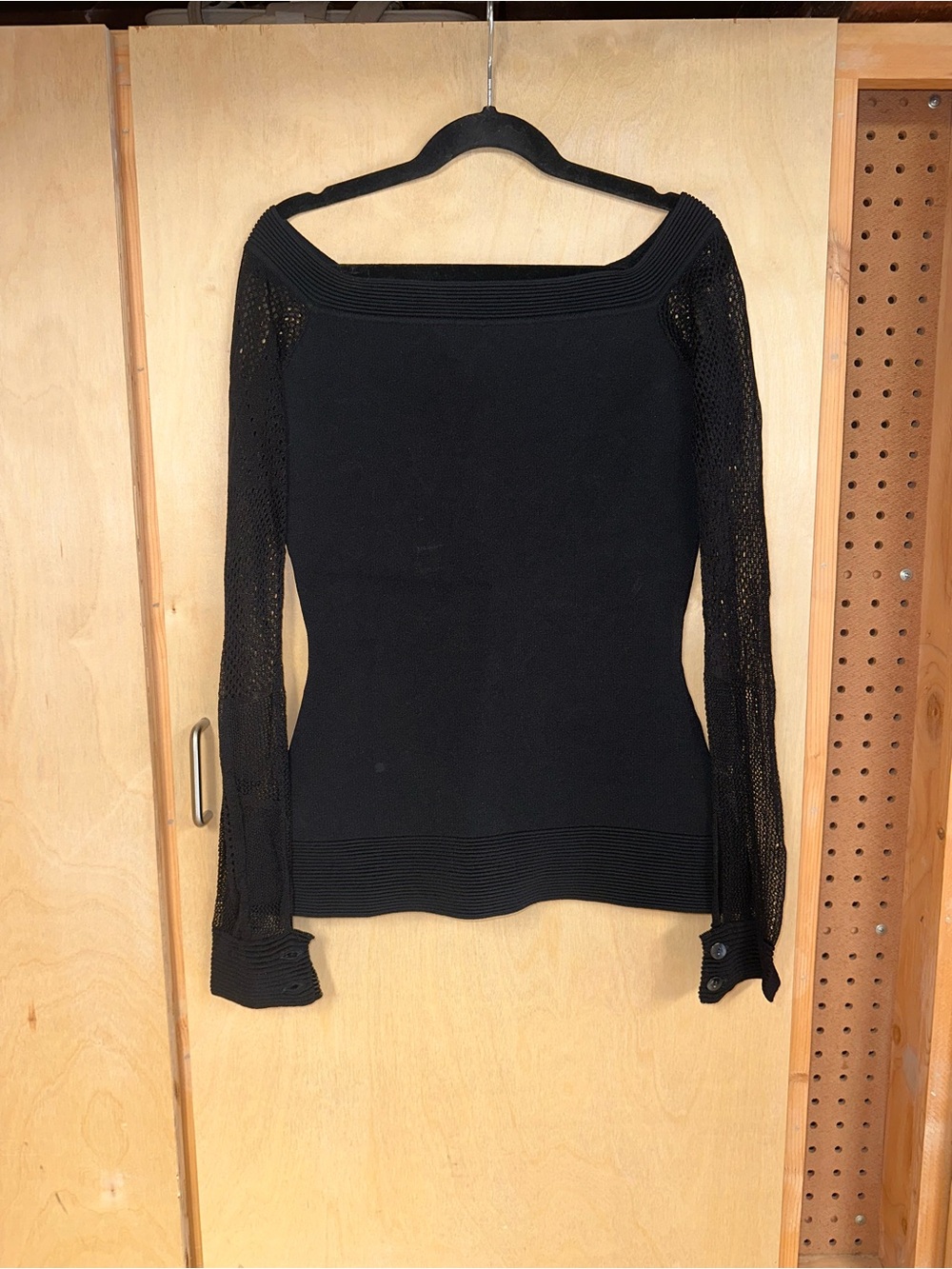 ROLAND MOURET Black Off-Shoulder Knit Sweater